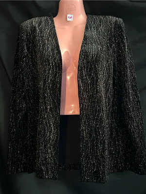 Ronni Nicole Vintage Women’s Sparkle Open-Front Gold & Black Jacket SM thumbnail 5
