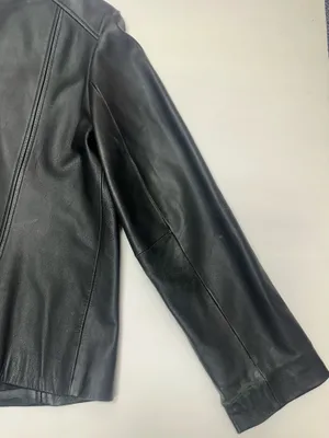 MLC Black Leather Zipper Jacket with Pockets and Acetate Lining | Size XL thumbnail 6