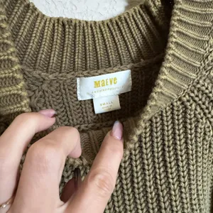 Anthropologie Maeve Mackenzie Chunky‎ Knit Sweater Top Size Small Moss Green thumbnail 5