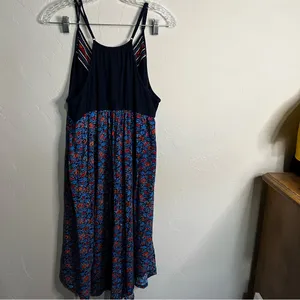 Lucky Brand Bohemian Floral Embroidered Aztec‎ Strappy MIDI Dress thumbnail 9