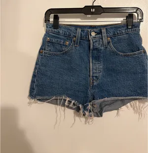 Levi’s High Rise Medium Wash Button Fly 501 Cut Off Shorts 26 thumbnail 4