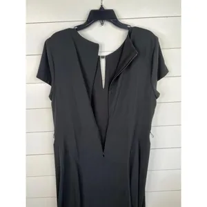 Lauren Ralph Lauren Black Short Sleeve Metal Plaque Keyhole Crew Neck Dress 16 thumbnail 6