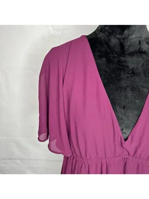Show Me Your Mumu Emily Empire Merlot Purple Maroon Chiffon Maxi Dress Sz XL thumbnail 4