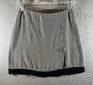 1321 | Princess Polly‎ Houndstooth Lace Trim Mini Skirt Black White Womens 6 thumbnail 1