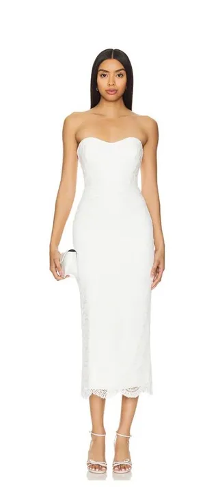 revolve (brand bardot) kayleigh midi dress in white #formal #eveningwear thumbnail 1