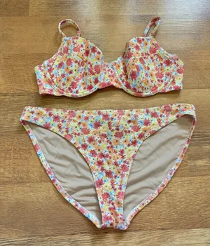 Old Navy Floral Bikini Set Pink Orange thumbnail 1
