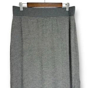 Elie‎ Tahari Maxi Skirt Large Gray Knit Sweater Pull On Elastic Waist Stretch thumbnail 3