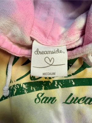 Dreamsicle tie dye pullover hoodie, cotton, rainbow color, Cabo St. Lucas size M thumbnail 2
