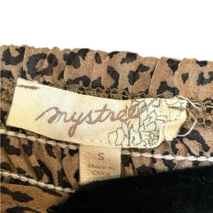Mystree Women’s Leopard Midi Brown Black Dress Smocked‎ Top Size Small thumbnail 5
