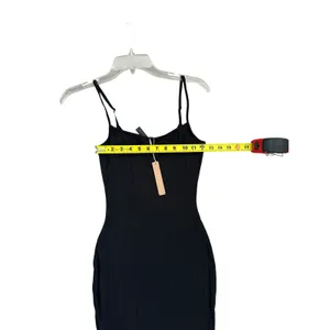 SKIMS Soft Lounge Long Ribbed Slip Dress Onyx size Medium thumbnail 4