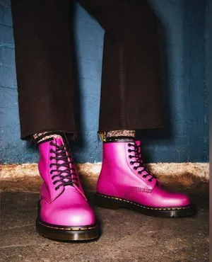 Dr. Marten’s 1460 Smooth Leather Lace Up Boots in Pink thumbnail 1