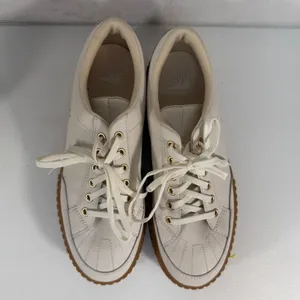 Sorel 10.5 Ona Ave Low Court Sneaker Platform Leather Sporty Chalk Gum Sole Shoe thumbnail 6