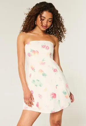 Hollister Fruit Linen-Blend Strapless Mini Dress thumbnail 1