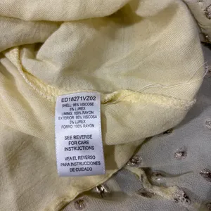 En Creme Womens Deep V-Neck Light Yellow Maxi Dress Sz S Wedding Party Beach EUC thumbnail 13