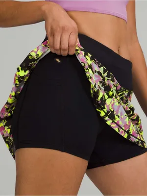 Lululemon Pace Rival Mid-Rise Skirt in Inflected Highlight Yellow Multi / Black thumbnail 12