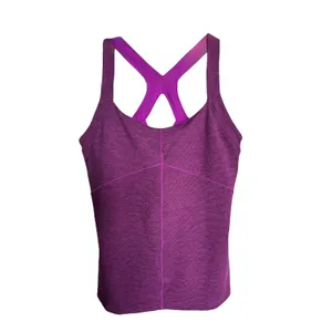 New Balance Womens Purple‎ Activewear Tank Top Stripe Built In Bra XL thumbnail 2