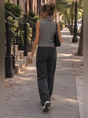 NWT Rare ASTR The Label Pattern Turtleneck Sweater Vest – Grey – M thumbnail 4