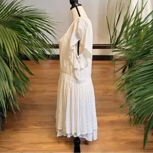 SHOWPO White Flutter Sleeve Tiered Mini Dress - Size 16 / 20 AU thumbnail 3