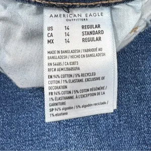 American‎ Eagle Stretch Denim Mom Jeans Retro Blue Size 14 Ankle thumbnail 10