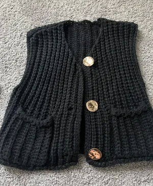 Black Knitted Vest Size XS thumbnail 3