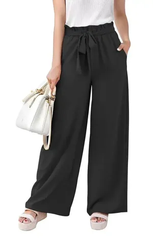 High Rise Elastic Waist Palazzo Pants For Women, Size-M-L-XL thumbnail 3