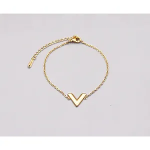 Dainty Yellow Gold Filled V-Shape‎ Bracelet, 7-9” thumbnail 5