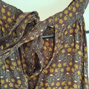Earthbound Trading Co Dress Large Burgundy Floral Midi Hippie Boho Granola thumbnail 5