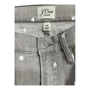 J.Crew Gray Polka Dot High Rise Cropped Straight Leg Jeans Size 29 thumbnail 5