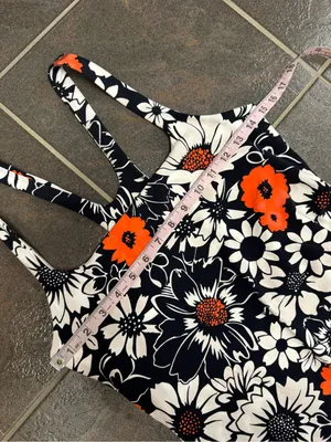 Free People FP Movement Never Better Floral Print Mini Dress Black White Large thumbnail 14