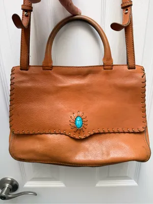 Rebecca Minkoff Western Boho Leather Crossbody | Turquoise Detail‎ | Saddle Tan thumbnail 2