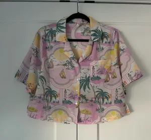 Cynthia Rowley Tropical Print Button Pajama Top Women’s Size Medium thumbnail 1