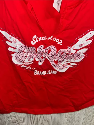 True Religion Red Graphic Wing Logo Crop Tee thumbnail 3