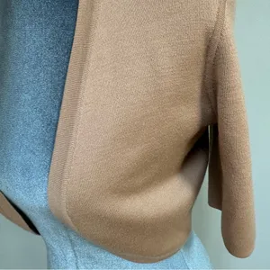 Michael Kors Tan Brown Cardigan Shrug Bolero Sweater Jacket knit Small Italian thumbnail 2