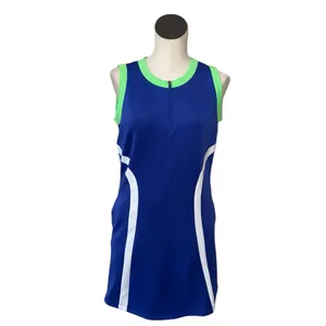 PGA Tour NWT Women's Grand Slam Colorblock Sleeveless Flounce Golf Dress Lime Cobalt thumbnail 7