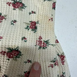 Vtg 90s Y2K Victoria Secret Sz S Cropped Tank Top‎ Babydoll Floral Waffle Knit thumbnail 10