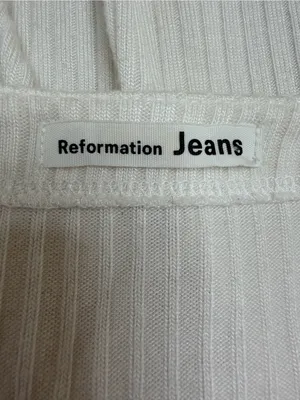 Reformation Ryder Ribbed Mini Dress size Small White $118 thumbnail 13