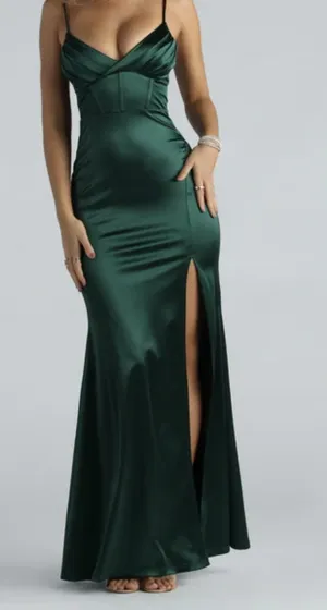 Windsor Rae Formal Satin Pleated Bust Mermaid Dress thumbnail 1