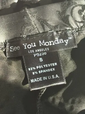 See You Monday Black Damask Pattern Leggings  thumbnail 3