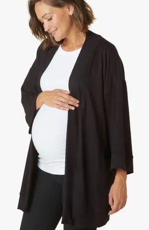 Beyond Yoga Black Open Mind Maternity Cardigan Size XS thumbnail 1