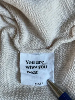 MATE the Label Organic Fleece Shrunken Crew Neck Sweatshirt Bone M streetwear thumbnail 7