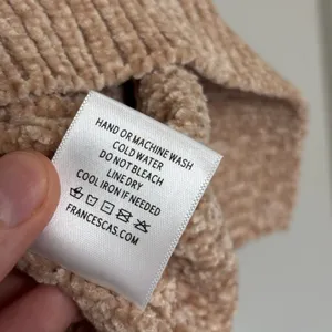 NEW Francesca’s Harper Heritage Chenille Knit Crop V-Neck Tan Sweater - Size M thumbnail 7