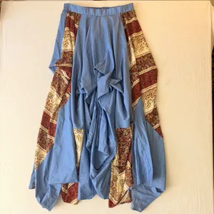 Karen-T Design Boho Paisley Patchwork Draped Maxi Skirt Women XL Made in USA thumbnail 8