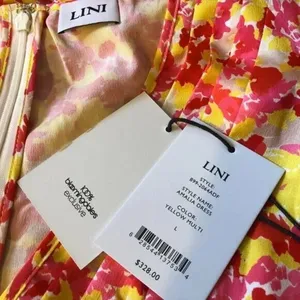 Lini Amalia Midi Dress‎ High Low Hem Yellow Multi Women's Size Large thumbnail 5