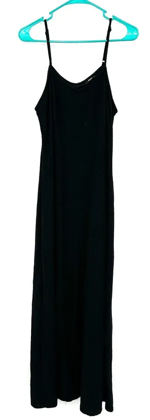 Mossimo‎ Size Large Black Slip Dress Maxi Adjustable Straps Long Basic Everyday thumbnail 1
