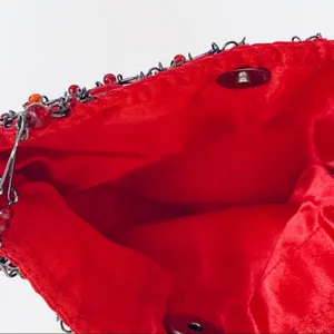 Eye Ful Bag Handbag Purse Red Metal Beaded Party Dressy Small Handbag NEW thumbnail 14