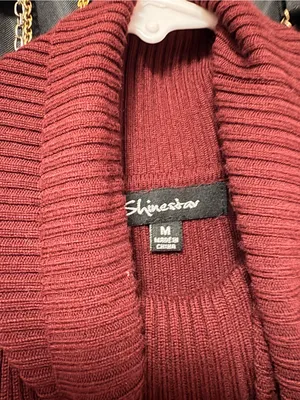 Shinestar Sleeveless Turtleneck Ribbed Midi Dress - Burgundy thumbnail 3