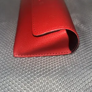 Guess Red Faux Leather Eyeglass Case Soft‎ Pouch Snap Closure thumbnail 3