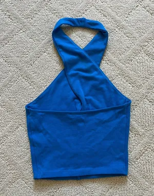 ZARA Halter Top Blue thumbnail 3