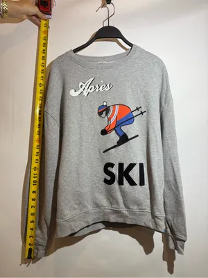 Anthro KULE Oversized Après Ski Graphic Cotton Pullover Crewneck Sweatshirt XS thumbnail 4