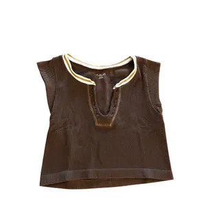 Urban Outfitters brown plunge scoop neck crop top Size M/L thumbnail 2